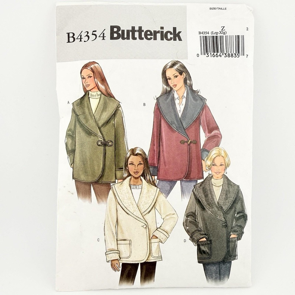 Vintage Butterick Sewing Pattern B4354 Misses Jacket Size Z Lg-XL 2004 Uncut‎ J